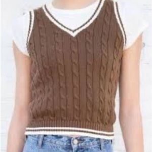 Brandy melville brown and beige sweater vest
